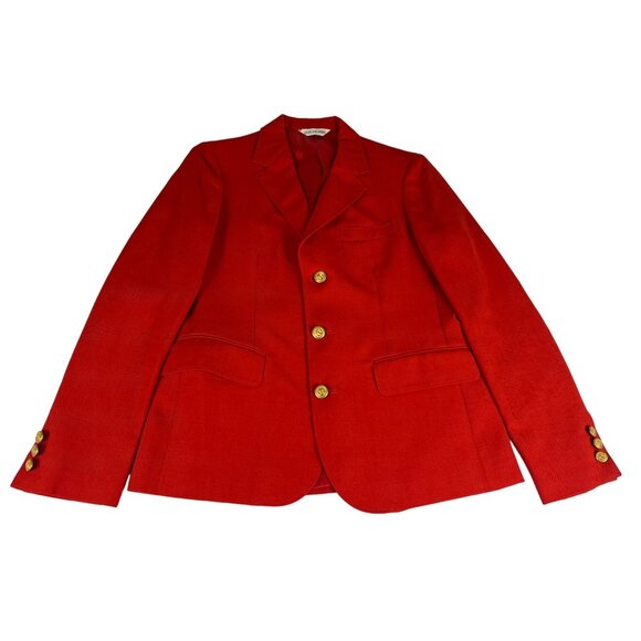 Vintage JG Hook Blazer Jacket Coat Women's 10 Red Gold Anchor Buttons Nautical - Picture 1 of 10